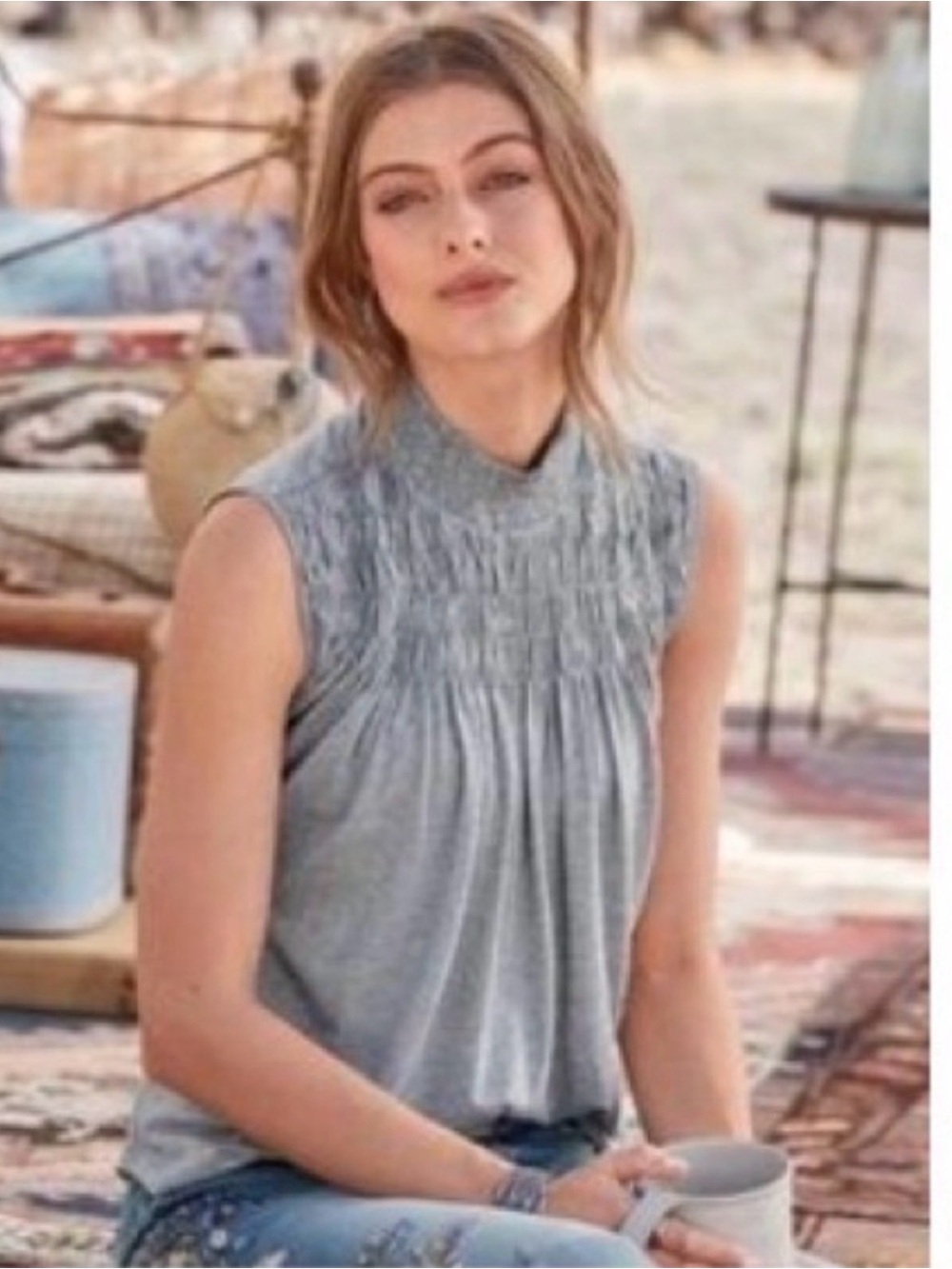 Sundance Everyday Essence Gray Tankβ Top Size Small